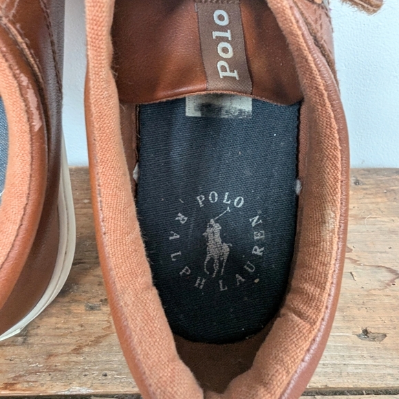 Polo Ralph Lauren Kids Elmwood EZ Brown Sneakers ~ Size 3 - Picture 8 of 11